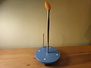 1990s Michael Graves Slate Blue Paper Towel Holder Rare Vintage Pop Art Egg